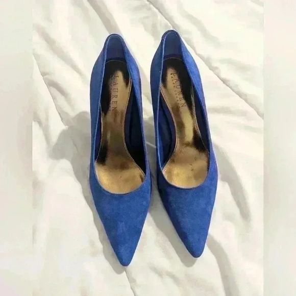 Lauren Ralph Lauren Sarina Royal Blue Suede Pumps Size 7B - Picture 2 of 5
